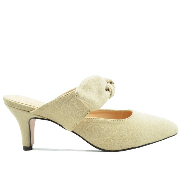 Chase + Chloe Shoes - MULE HEELS WITH BOW